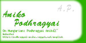 aniko podhragyai business card